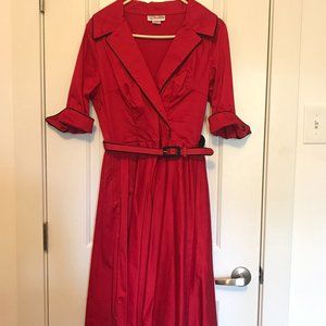 Haunted Housewife Swing Dress in Red by Deadly Dames